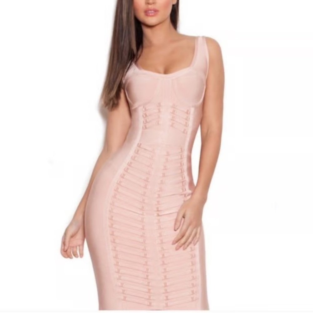 House of CB Blush Bandage Midi Dress